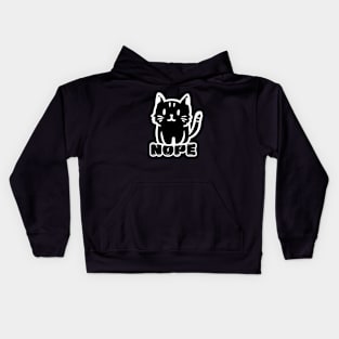 Cute Black Cat Say Nope Kids Hoodie